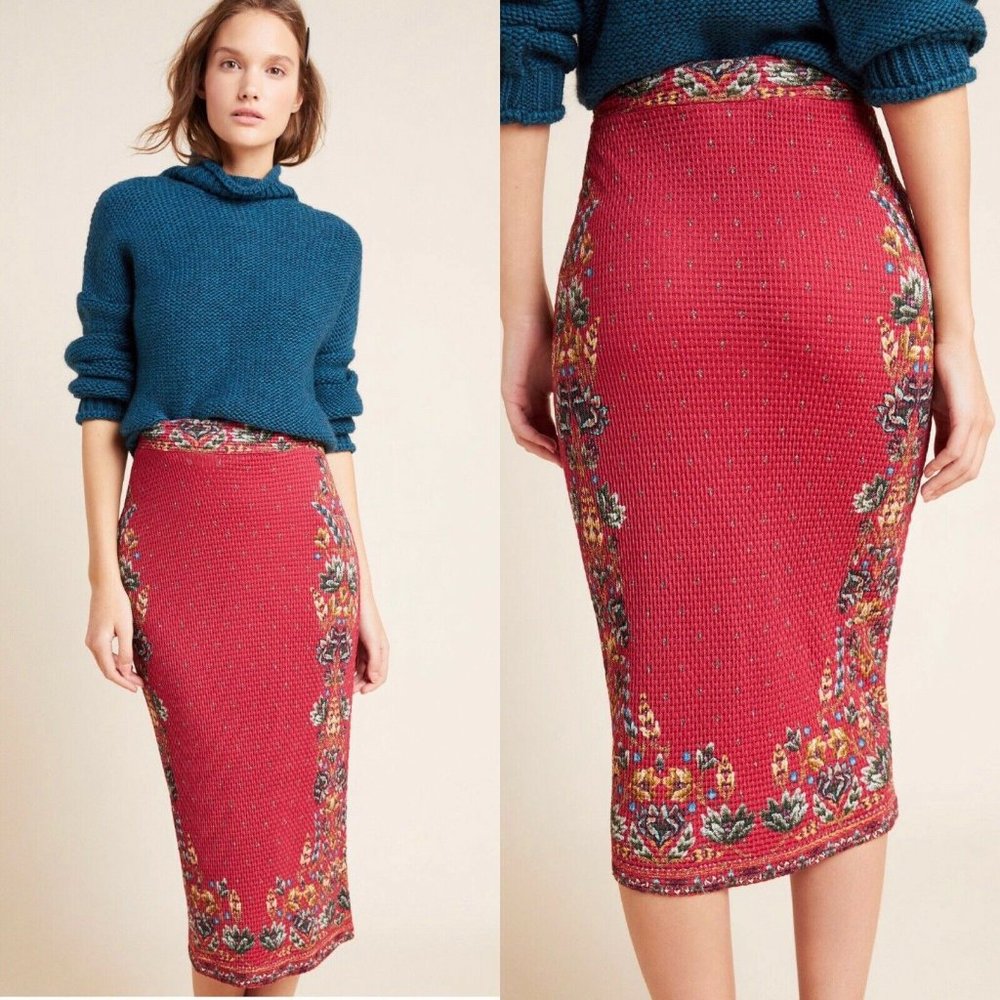 ANTHROPOLOGIE Farm Rio Catalina Knit Skirt NTW